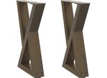 Vidaxl Gambe Del Tavolino 2 Pz. Acciaio Naturale 38X(42-43,3) Cm Acciaio
