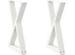 Vidaxl Gambe Del Tavolo Da Pranzo 2 Pz. Bianco 60X(72-73,3) Cm Acciaio