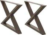 Vidaxl Gambe Del Tavolino 2 Pz. Acciaio Naturale 70X(42-43,3) Cm Acciaio