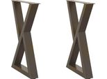 Vidaxl Gambe Del Tavolo Da Pranzo 2 Pezzi In Acciaio Naturale 50X(72-73,3) Cm Acciaio