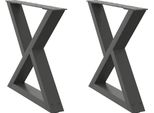 Vidaxl Gambe Del Tavolino 2 Pz. Antracite 60X(42-43,3) Cm In Acciaio