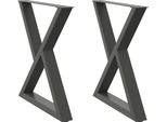 Vidaxl Gambe Del Tavolo Da Pranzo 2 Pezzi Antracite 70X(72-73,3) Cm In Acciaio