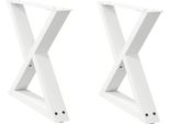 Vidaxl Gambe Per Tavolino 2 Pz. Bianco 50X(42-43,3) Cm Acciaio