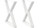 Vidaxl Gambe Del Tavolo Da Pranzo 2 Pezzi Bianco 80X(72-73,3) Cm Acciaio