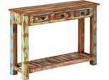 Vidaxl Tavolo Consolle 110X30X76 Cm In Legno Massiccio Antico