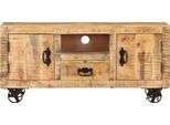 Mobile Tv In Legno Di Mango Grezzo 110X30X50 Cm