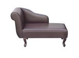 Chaise Longue Marrone In Ecopelle