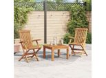 Vidaxl Sedie Da Giardino 2 Pz. Pieghevoli In Legno Massiccio Di Teak