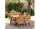 Vidaxl Sedie Da Pranzo 4 Pz. Rattan Naturale Marrone