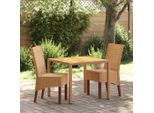 Vidaxl Sedie Da Pranzo 2 Pz. Marrone Rattan Naturale