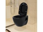 Vidaxl Wc Sospeso Con Cassetta Integrata In Ceramica Nera