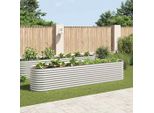 Vidaxl Letto Da Giardino Rialzato 400 X 80 X 81 Cm Acciaio Zincato Argento