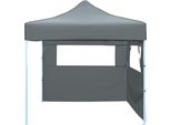 Tenda Pieghevole Pop-Up Per Feste Con 2 Pareti Laterali 3 X 3 M Antracite