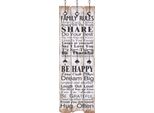 Vidaxl Appendiabiti Da Parete Con 6 Ganci 120 X 40 Cm "Family Rules"""