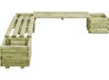 Panchina Da Giardino Con Fioriere In Legno Di Pino Impregnato