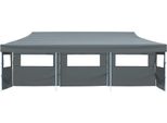 Tenda Pieghevole Pop-Up Per Feste Con 5 Pareti Laterali 3X9 M Antracite