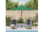 Vidaxl Ombrellone Con Asta In Legno 150X200 Cm Verde