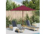 Vidaxl Ombrellone Con Palo In Legno 150X200 Cm Rosso Bordeaux