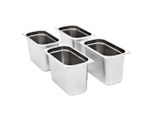 Vidaxl Contenitori Gastronorm 4 Pezzi Gn 1/3 200 Mm Acciaio Inox