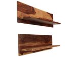 Vidaxl Mensole A Muro 2 Pz. 118X26X20 Cm In Legno Massiccio Di Acacia