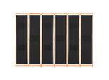Divisorio 6 Pezzi Nero 240 X 170 X 4 Cm In Tessuto