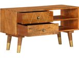 Mobile Tv 85 X 35 X 47 Cm In Legno Massiccio Di Mango