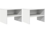 Comodini 2 Pz. Bianco 40X30X30 Cm Materiale A Base Di Legno