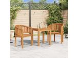 Vidaxl Banana Sedie 2 Pz. Legno Massiccio Teak