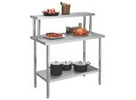 Piano Di Lavoro Per Cucina Con Ripiano Superiore 120×60×120 Cm In Acciaio Inox