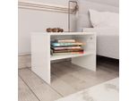 Comodini 2 Pz. Bianco Lucido 40X30X30 Cm Materiale A Base Di Legno