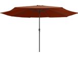 Vidaxl Ombrellone Con Asta In Metallo 390 Cm Terracotta