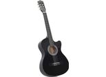 Vidaxl Chitarra Occidentale Cutaway Con 6 Corde Nera 38""