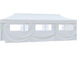 Tenda Party Pop-Up Pieghevole Con 8 Pareti Laterali 3X9 M Bianco
