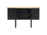 Vidaxl Credenza 110X30X65 Cm Legno Massello Di Mango Grezzo E Acciaio