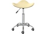 Vidaxl Sedia Da Pranzo Girevole In Pelle Finta Crema