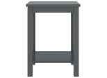 Comodino Grigio Scuro 35X30X47 Cm In Legno Di Pino Massiccio