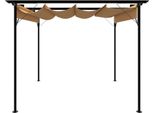Pergola Con Tetto Retrattile Taupe 3X3 M Acciaio 180 G/M²