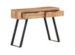 Tavolo Consolle 100X35X76 Cm In Legno Massiccio Di Acacia Con Bordi Naturali
