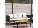 Vidaxl Divano Da Giardino A 2 Posti Con Cuscini In Poly Rattan Nero