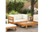 Set Da Giardino A 2 Pezzi Con Cuscini In Legno D'acacia Bianco Crema