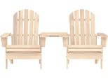 Vidaxl Sedie Da Giardino Adirondack Con Tavolo In Legno Di Abete Massiccio
