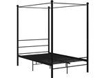 Letto A Baldacchino In Metallo Nero 120X200 Cm