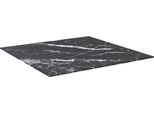 Piano Del Tavolo Nero 60X60 Cm Vetro Temperato 6 Mm Effetto Marmo