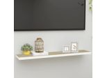 Vidaxl Scaffale Galleggiante Effetto Rovere E Bianco 120X23,5X3,8 Cm Mdf
