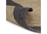Vidaxl Tappeto In Iuta Fatto A Mano Con Bordo Grigio Scuro 240 Cm