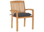 Vidaxl Sedie Da Giardino 2 Pezzi Con Cuscini Antracite Legno Massiccio Teak