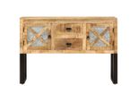 Credenza 110X30X74 Cm Legno Di Mango Grezzo