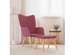 Vidaxl Poltrona Relax Con Sgabello In Tessuto Rosso Vino