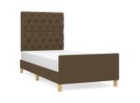Vidaxl Struttura Letto Senza Materasso Marrone Scuro 80X200 Cm Tessuto