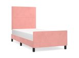 Vidaxl Struttura Letto Con Testiera Rosa 100X200 Cm In Velluto